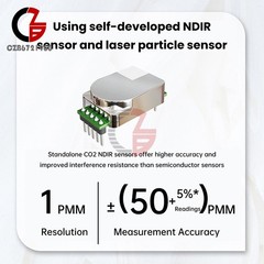 Portable WiFi Air Quality Monitor CO2 Temp & Humidity NDIR Sensor APP Control