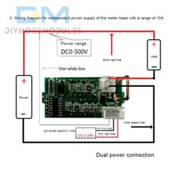 DC 500V 10A Voltmeter Ammeter Blue Red LED Dual Digital Volt Amp Meter Gauge