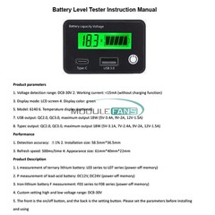 50Pcs DC Battery Capacity Voltage Indicator LCD Display Car Battery Level Meter