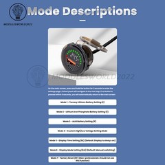 DC 7-30V Waterproof Digital Voltage Battery Capacity Level Indicator Voltmeter