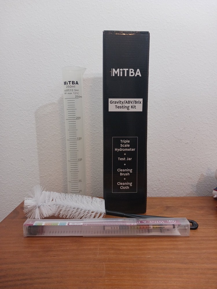 Mitba Gravity/ABV/Brix Triple Scale Hydrometer +Test Jar + Cleaning Brush