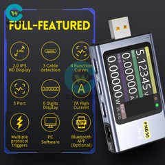 FNIRSI USB Tester Voltage Current Power Meter Voltmeter Ammeter QC Charging Test
