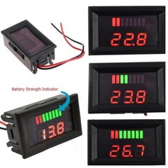 2Pc 12-60V Red Marine Motorcycle Digital Voltmeter Voltage Meter Battery Gauge