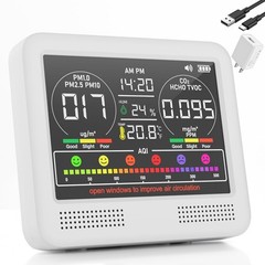 16-in-1 C02 Air Quality Monitor Indoor with 7AQI Beep Alarm PM1.0, PM2.5, PM10..