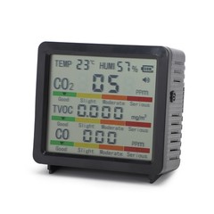Air Quality Monitor TVOC Temperature Humidity Measuring Device LCD Color Display