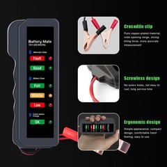 12V Car Battery Tester Automotive Battery Alternator Tester with LED Indicator