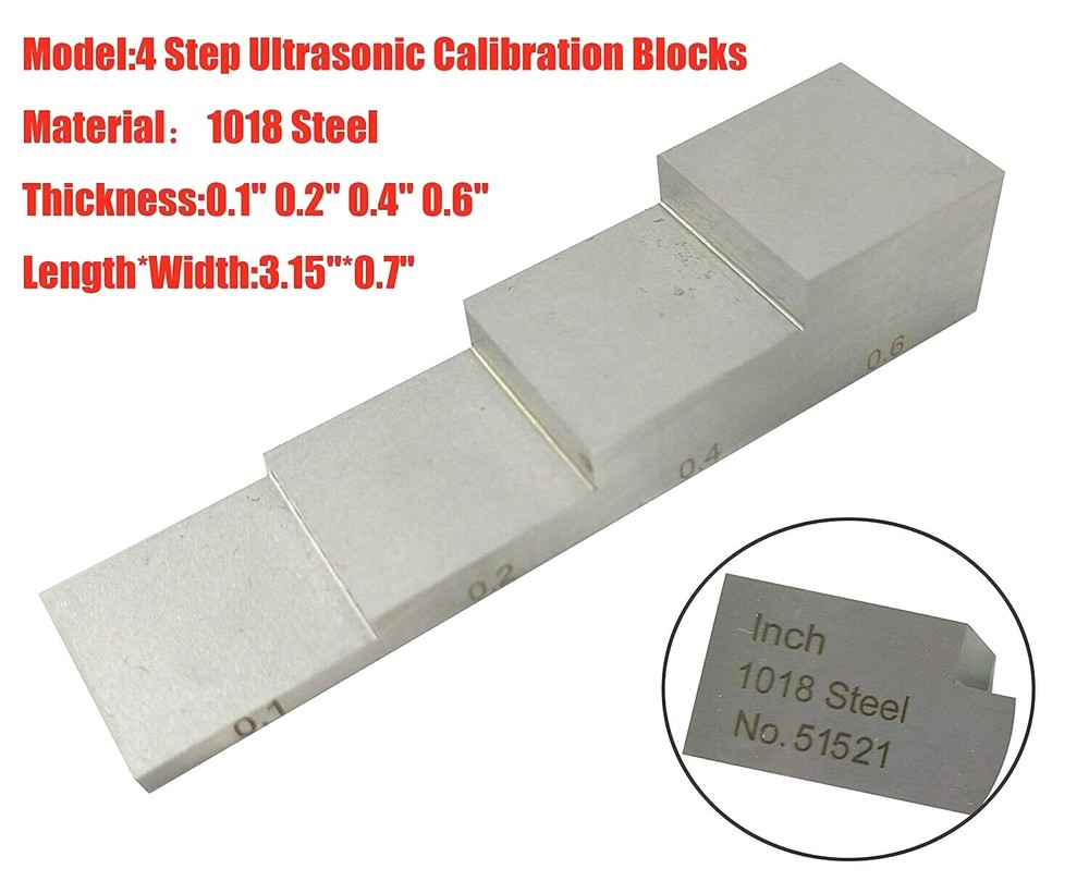 Test Calibration Block for Ultrasonic Thickness Gauge 0.1” 0.2” 0.4” 0.6”