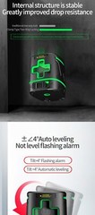 2 Lines Laser Level Self Levelling Green Laser Horizontal & Vertical Cross-Line