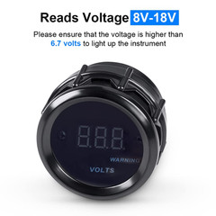 DC12V Voltmeter Blue Digital LED Volt Gauge Voltage Meter Kit 2Inches 52Mm for C