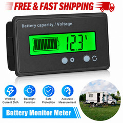 LCD Digital Battery Monitor Meter Gauge 12V 24V 36V 48V Indicator