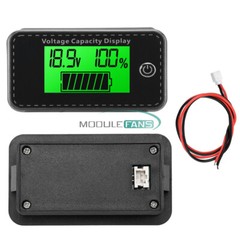 Digital LCD Voltmeter Battery Power Percentage Indicator for Lead Acid/Li-ion-