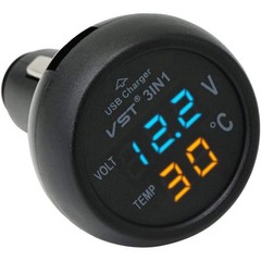 Voltmeter 3 In 1 1 Pc Accessories Black Cigarettes Lighters LED Digital