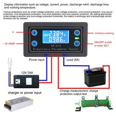 ZKU15 Voltage Current Testing Meter LCD Digital Display Volt Ammeter CS