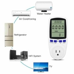 LCD Digital Power Meter Energy Monitor Power Consumption Analyzer Amp Volt KWh