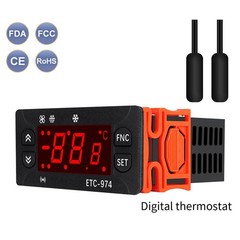ETC974 Heating Control Thermostat with Dual Sensors and 200cm Cable Length
