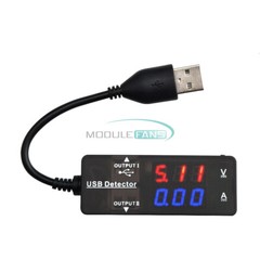 Dual Display USB Voltmeter Ammeter Voltage Current Meter Battery Capacity Tester