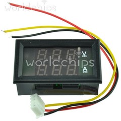 5-10pcs 0-50A DC4.5-30V Dual Red LED Digital Volt meter Ammeter Voltage Am meter