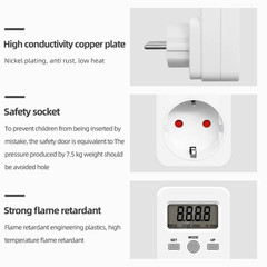 Digital Energy Meter Wattmeter Socket Voltage Power Consumption Watt AC 230V 16A