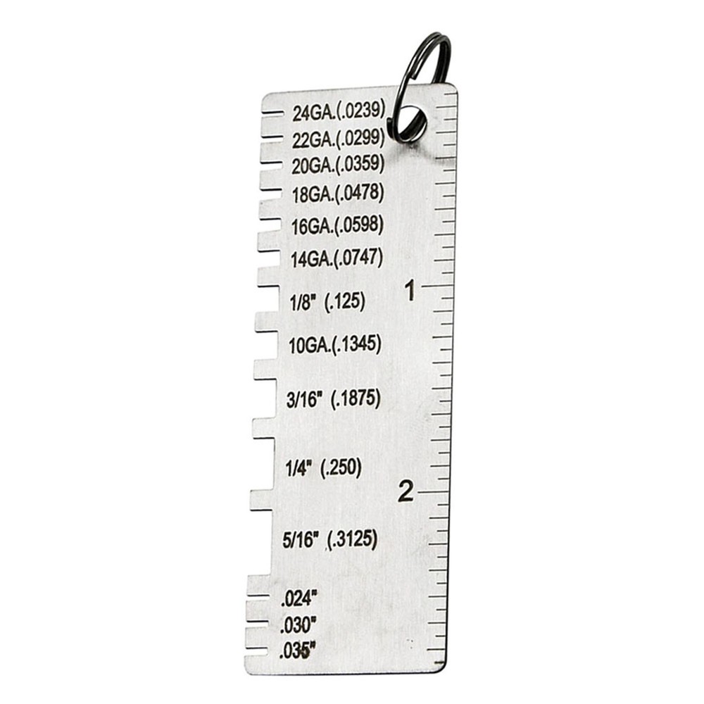 Easy to Carry Single Sided Material Wire Thickness Gauge with Keychain