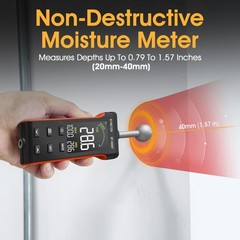 Wood Moisture Meter – Pinless Moisture Detector Measur Depth 20-40mm Non-Destruc