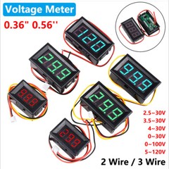 0.36″ 0.56” 2/3Wire DC 0-120V Voltmeter LED Panel 3-Digit Display Voltage Meter