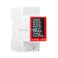 Din Rail Electricity Power Consumption Monitor Voltmeter Ammeter Watt kWh Meter