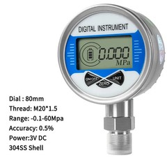 Digital Pressure Gauge Industrial 60mm 100mm -0.1-60MPa M20x1.5 Pointer Meter