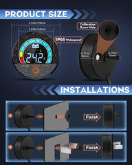 Battery Capacity Voltage Meter, 12V 24V 48V 60V 84V IP68 Waterproof LCD Battery