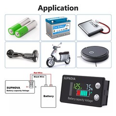 2x12v 24v 36v 48v 60v 72v Battery Monitor,Car Golf cart Battery Indicator Mete3c