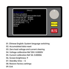 DC 12V 2.4 Inch Color Screen CNC Electronic Load Tester DC 0~150V 20A 150W NTC