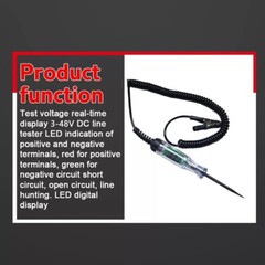 Digital Test Light Auto Car Circuit Tester Pen 24V 12V 6V DC Probe Fuse Tester