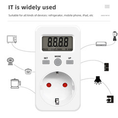 Digital Energy Meter Wattmeter Socket Voltage Power Consumption Watt AC 230V 16A
