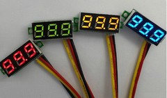 Mini DC 0-100V Green LED 3-Digital Display Voltage Voltmeter Panel Motor