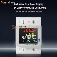 DC 14-600V 63A Rail Type Multifunctional Single Phase 4-in-1 DC Energy Meter