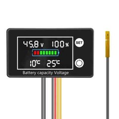 DC10-100V Digital Battery Voltmeter Volt Temp Battery Monitor Capacity Indicator