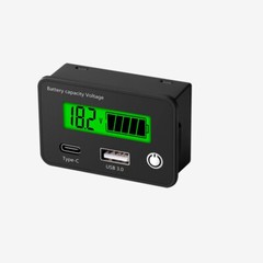 Battery Capacity Voltmeter Tester Lithium Voltage Meter Monitor W/ QC3.0 Ports