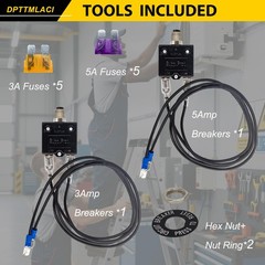 2Pack Circuit Breakers- 3A/5A Professional Circuit Testers for 32V DC & 125/250V