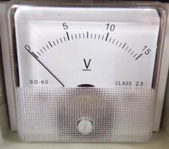 Flash Star (SD-60) 60 x 60mm Class 2.5 DC Current Panel Meter – 0-15V Scale