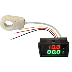 200A 0.2A Hall Current Voltmeter Dual Digital Led Display DC 5V-100V DC 0-300V ±