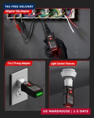KAIWEETS Circuit Breaker Finder Tool Kit, GFCI Outlet Tester with Dual-Sided LED