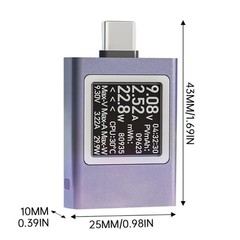 4.5-50V 0-12A Digital Multimeter Type-C Tester Type-C Interface Testing Meter