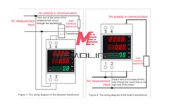 D52-2047 AC80-300V DIN Rail AC Voltage And Current Meter Power Meter w/ CT 100A