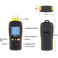Tzone Thermocouple Thermometer Data Logger for K/T/J Type Probe,4 Channels Ha…
