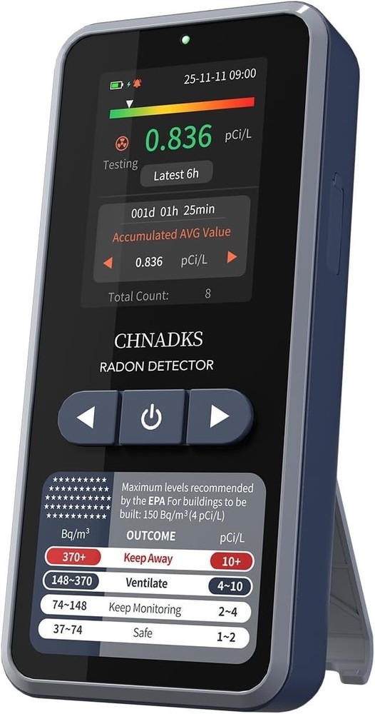 Radon Detector, Portable Monitor, TFT Display, Type-C
