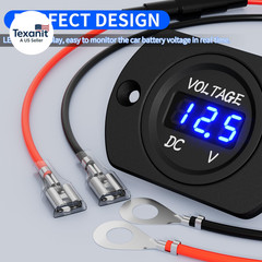Battery Voltage Meter Waterproof DC 12V 24V LED Voltmeter Panel 12 Volt 24 Volt
