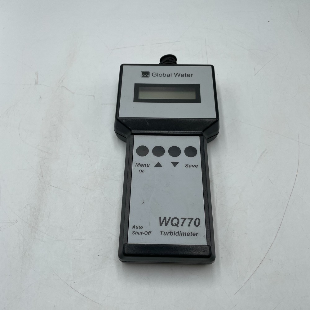Global Water WQ770 Handheld Turbidimeter Black Auto Shut Off 6-Digits Display
