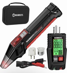 KAIWEETS Circuit Breaker Finder LCD Display Outlet Tester Black Case KT301P