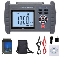 Digital Micro Ohm Meter Ohmmeter DC Low Resistance Tester with 0.001mΩ~300.0KΩ
