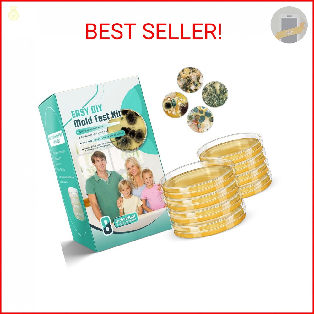 Mold Test Kit for Home – 8 Simple Comprehensive Detection for Air, Surface & HVA