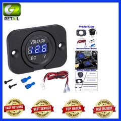 Waterproof Digital Volt Meter for 12V/24V Cars, Boats & RVs – Blue LED Display